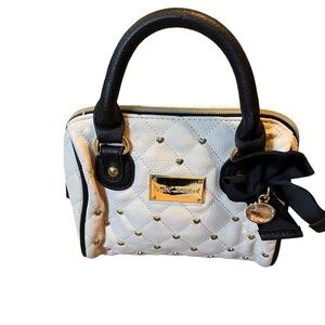 Betsey Johnson Be Mine Cream Quilted Mini Bag